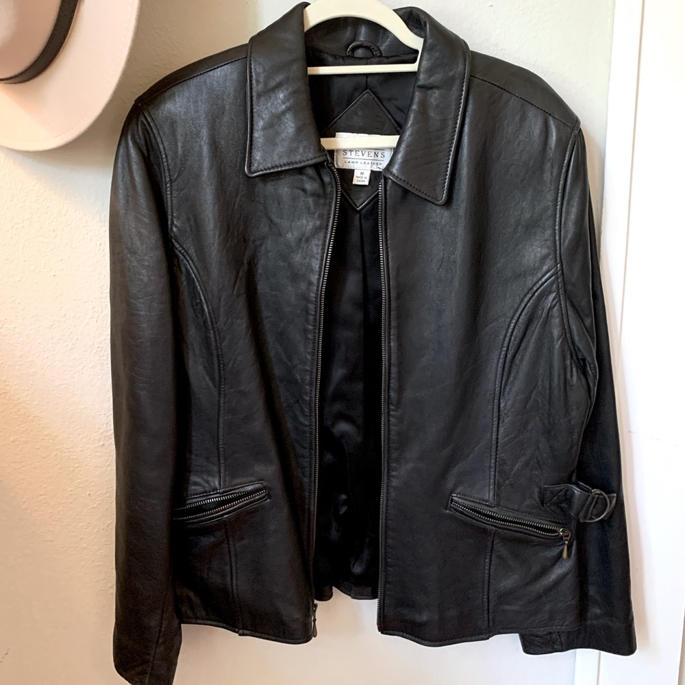 Womens leather Valerie stevens black leather jacket S M